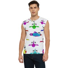 Fish Swim Cartoon Funnycute Men s Raglan Cap Sleeve Tee