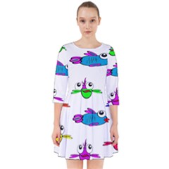 Fish Swim Cartoon Funnycute Smock Dress