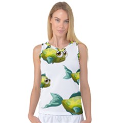 Fish Vector Green Women s Basketball Tank Top