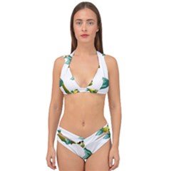 Fish Vector Green Double Strap Halter Bikini Set