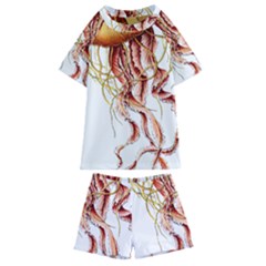 Animal Art Forms In Nature Jellyfish Kids  Swim Tee And Shorts Set by Sapixe