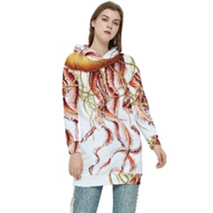 Animal Art Forms In Nature Jellyfish Women s Long Oversized Pullover Hoodie