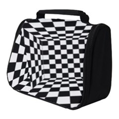 Black And White Chess Checkered Spatial 3d Full Print Travel Pouch (small)