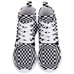 Black And White Chess Checkered Spatial 3d Women s Lightweight High Top Sneakers