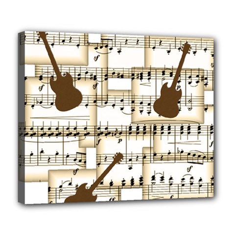 Music Paper Guitars Background Art Deluxe Canvas 24  X 20  (stretched)