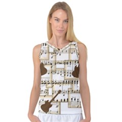 Music Paper Guitars Background Art Women s Basketball Tank Top