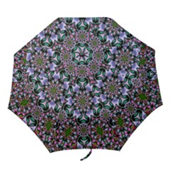 Tropical Blooming Forest With Decorative Flowers Mandala Folding Umbrellas