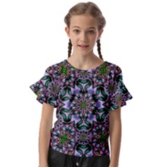 Tropical Blooming Forest With Decorative Flowers Mandala Kids  Cut Out Flutter Sleeves by pepitasart