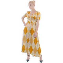 Argyle Button Up Short Sleeve Maxi Dress by nateshop