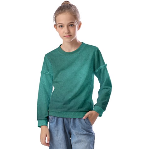 Background-green Kids  Long Sleeve Tee With Frill  by nateshop