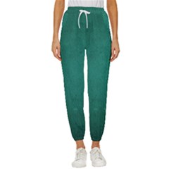 Background-green Cropped Drawstring Pants by nateshop