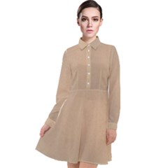 Background-mocca Long Sleeve Chiffon Shirt Dress