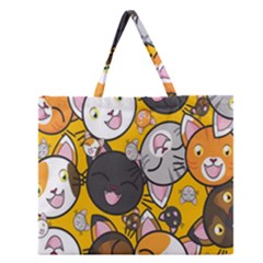 Cats Zipper Large Tote Bag by nateshop