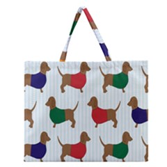 Dachshund Zipper Large Tote Bag by nateshop