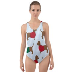 Dachshund Cut-out Back One Piece Swimsuit by nateshop