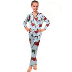 Dachshund Kid s Satin Long Sleeve Pajamas Set