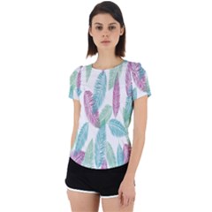 Feathers Back Cut Out Sport Tee by nateshop