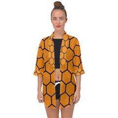 Honeycomb Open Front Chiffon Kimono by nateshop