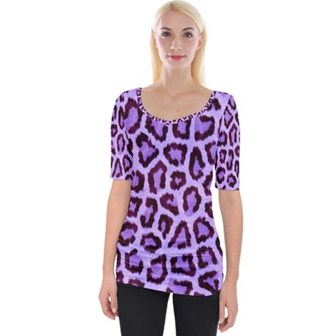 Paper-purple-tiger Wide Neckline Tee by nateshop