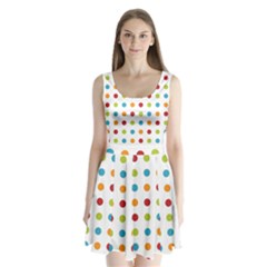 Polka-dots Split Back Mini Dress 