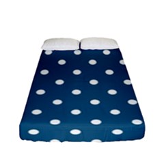 Polka-dots-blue White Fitted Sheet (full/ Double Size) by nateshop