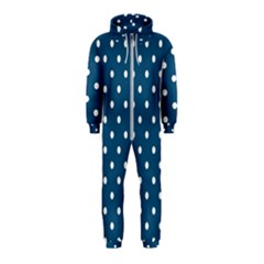 Polka-dots-blue White Hooded Jumpsuit (kids) by nateshop