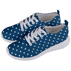 Polka-dots-blue White Men s Lightweight Sports Shoes by nateshop