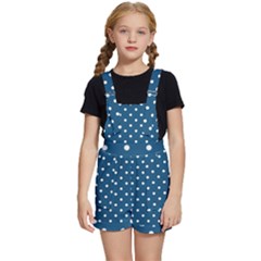 Polka-dots-blue White Kids  Short Overalls by nateshop