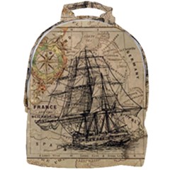 Ship Map Navigation Vintage Mini Full Print Backpack by Sapixe