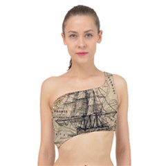 Ship Map Navigation Vintage Spliced Up Bikini Top  by Sapixe