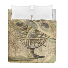 Map Compass Nautical Vintage Duvet Cover Double Side (full/ Double Size) by Sapixe