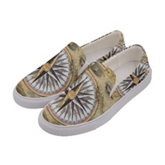 Map Vintage Nautical Collage Women s Canvas Slip Ons