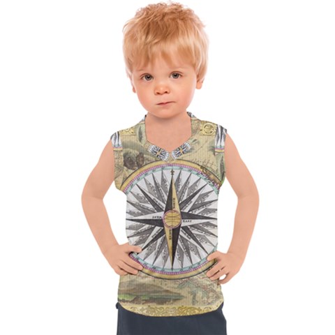 Map Vintage Nautical Collage Kids  Sport Tank Top by Sapixe