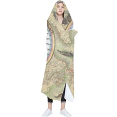 Map Vintage Nautical Collage Wearable Blanket by Sapixe