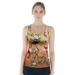 Flower Cubism Mosaic Vintage Racer Back Sports Top by Sapixe