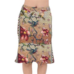 Flower Cubism Mosaic Vintage Short Mermaid Skirt