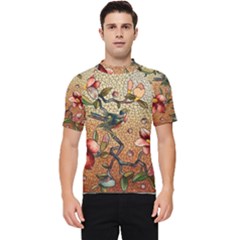 Flower Cubism Mosaic Vintage Men s Short Sleeve Rash Guard by Sapixe