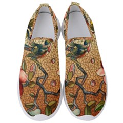 Flower Cubism Mosaic Vintage Men s Slip On Sneakers