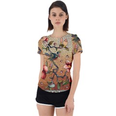 Flower Cubism Mosaic Vintage Back Cut Out Sport Tee by Sapixe