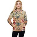 Flower Cubism Mosaic Vintage Women s Lightweight Drawstring Hoodie View1