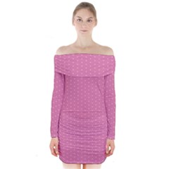 Seamless-pink Long Sleeve Off Shoulder Dress