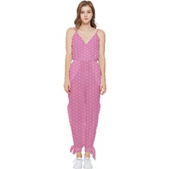 Seamless-pink Sleeveless Tie Ankle Chiffon Jumpsuit by nateshop