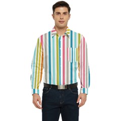 Stripes Men s Long Sleeve Pocket Shirt 