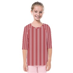 Stripes-red Kids  Quarter Sleeve Raglan Tee