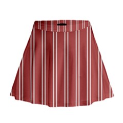 Stripes-red Mini Flare Skirt