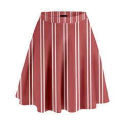 Stripes-red High Waist Skirt