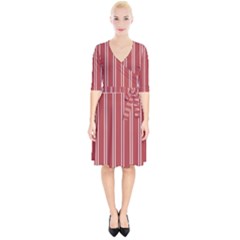 Stripes-red Wrap Up Cocktail Dress