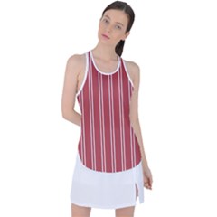 Stripes-red Racer Back Mesh Tank Top