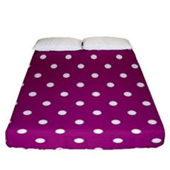 Polka-dots-purple White Fitted Sheet (queen Size) by nateshop