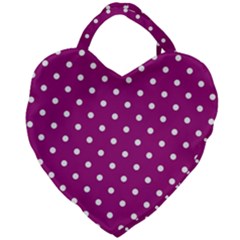 Polka-dots-purple White Giant Heart Shaped Tote by nateshop